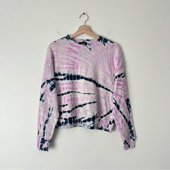 Monrow Bamboo Burst Tie-Dye Sweatshirt Pink NEW Size Small - Picture 2 of 8